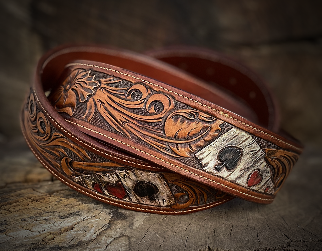 Leather handmade belt Mod: Deck1