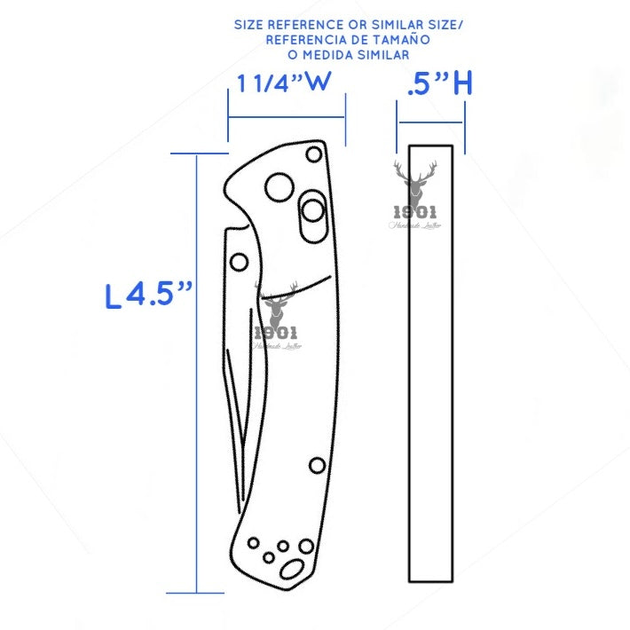 Handmade Leather Knife Sheath - Pancake Style with Long Horn Skull