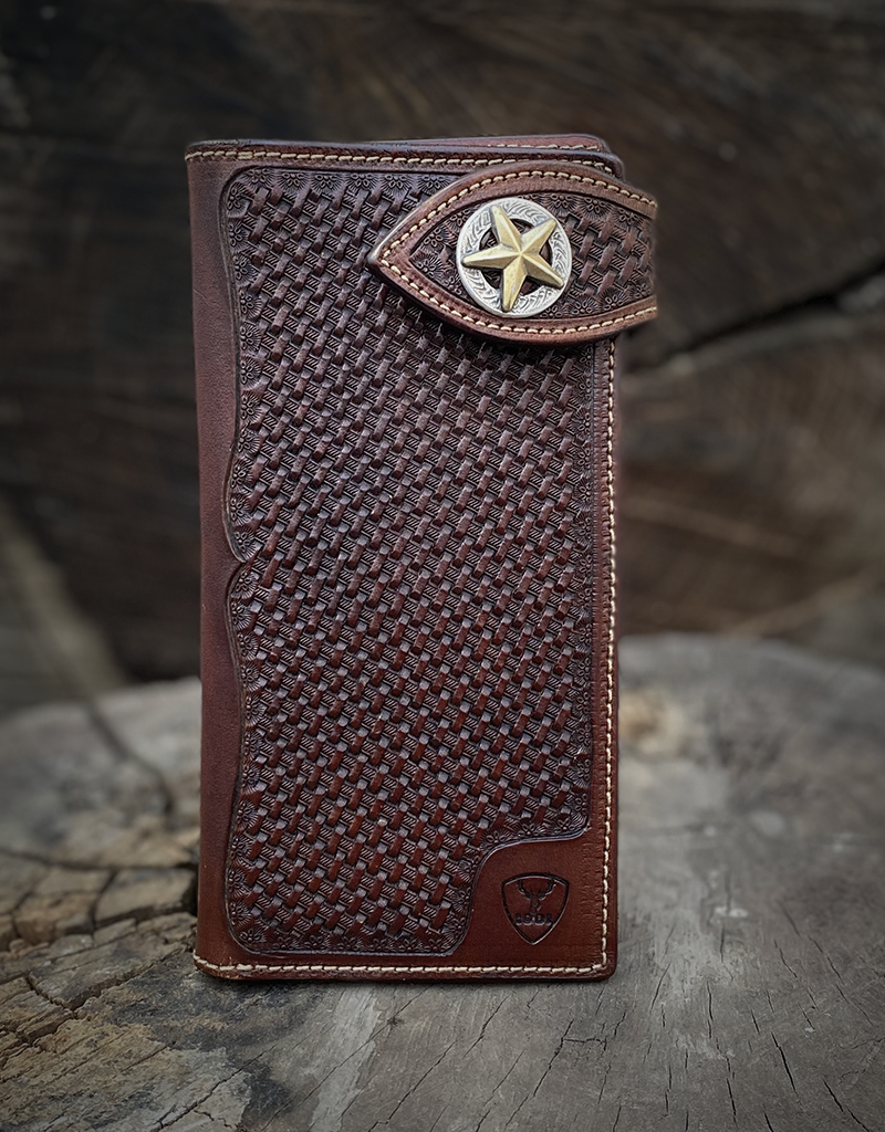Cartera de cuero hecha a mano - Estilo rodeo con clip para billetes