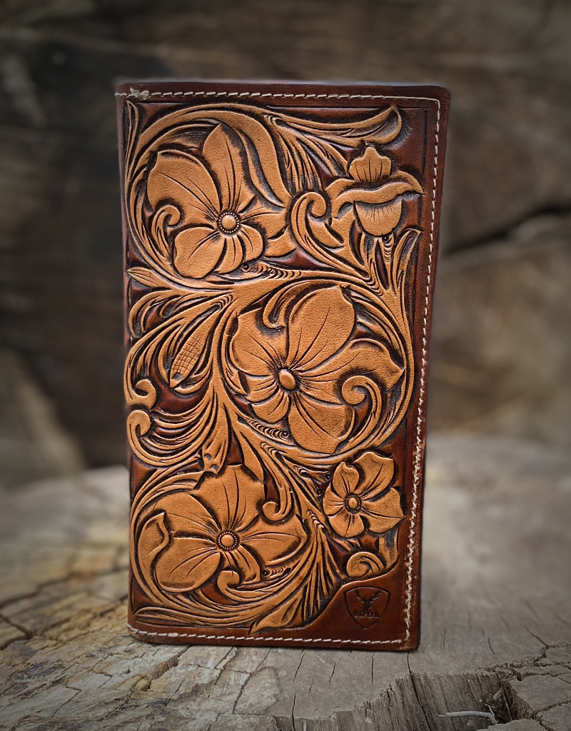 Cartera fabricada a mano-Vaqueta autentica estilo cowboy