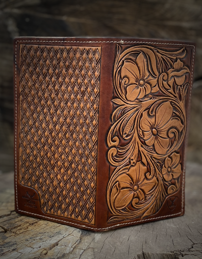 Cartera fabricada a mano-Vaqueta autentica estilo cowboy
