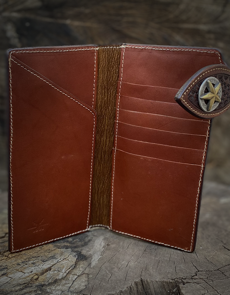 Cartera de cuero hecha a mano - Estilo rodeo con clip para billetes