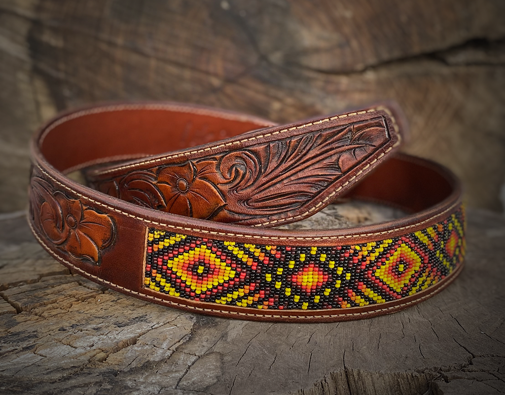 Beaded leather belt Mod: PaL