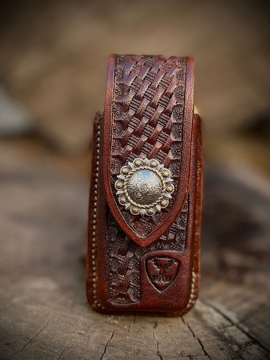 Handmade Leather Knife Sheath for Victorinox Spirit X - Cowboy Style
