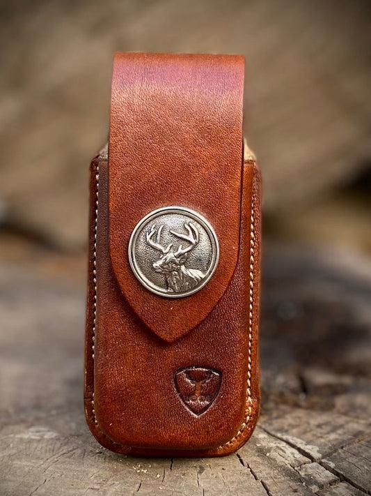 Handmade Leather Sheath for Leatherman Surge - Safety Clasp Case