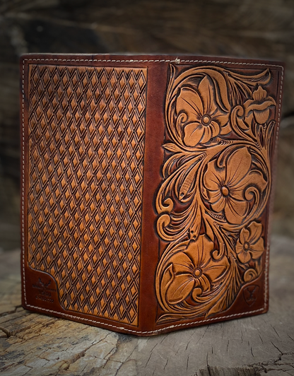 Cartera fabricada a mano-Vaqueta autentica estilo cowboy